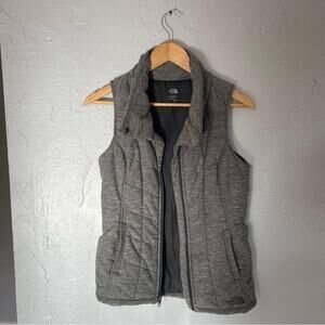 The North Face Heather Gray Puffer Zip Up Vest Outdoors Minimalist Fall Layer XS